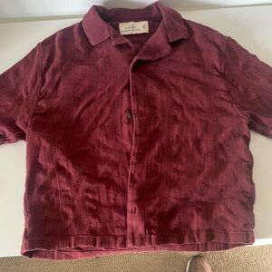 Abercrombie summer linen blend camp shirt